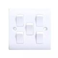 5 Gang switch one way socket - white. 