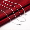 10pcs 925 sterling silver fine 1MM snake chain necklace for women man 16-30inches fashion party wedding Jewelry gifts. 