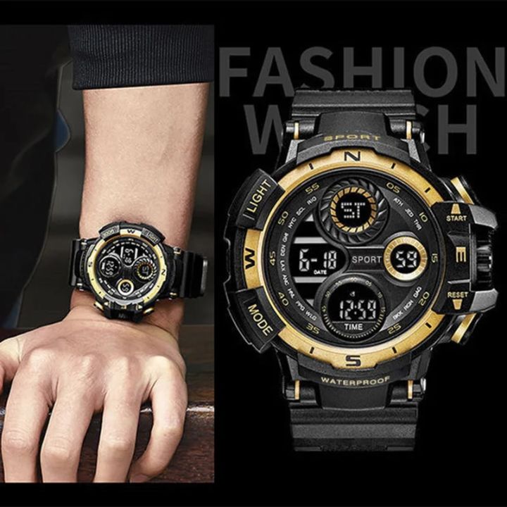 YIKAZE%20Black%20Digital%20Watch%20for%20Men%20Sports%20Watches%20Waterproof%20Outdoor%20Chronograph%20Hand%20Clock%20G%20Infantry%20Shock%20Student%20Wristwatch%20-%20Image%202