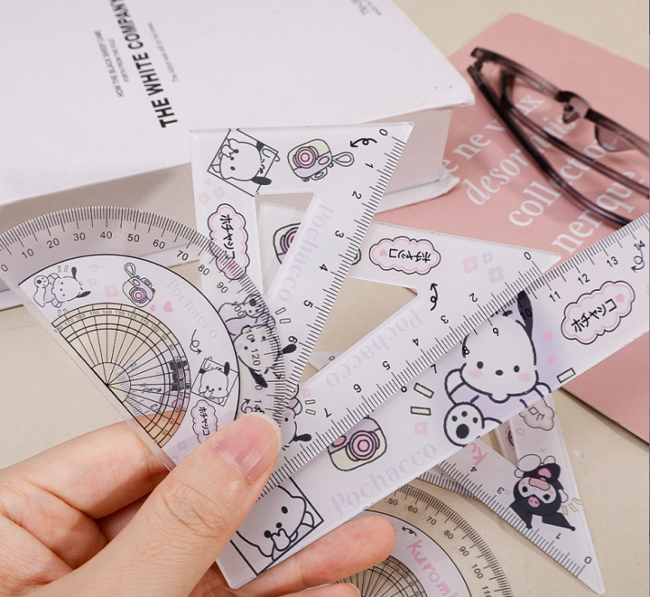 4%20Pcs/set%20Sanrioed%20Kuromi%20Pochacco%20Straight%20Ruler%20Protractor%20Students%20Math%20Geometry%20Triangle%20Rulers%20Set%20Kawaii%20Stationery%20-%20Image%208