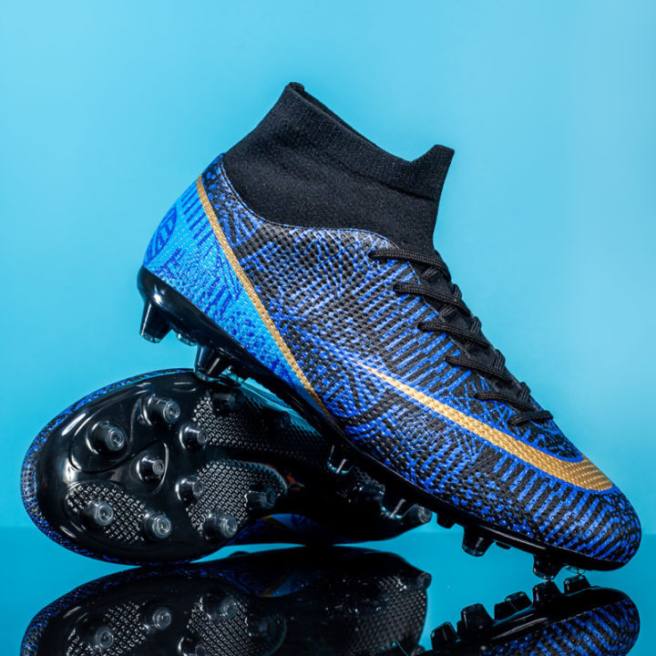 High-Top Soccer Shoes Boys and Girls Broken Nail Artificial Lawn Spike Student Competition Training Football Shoes