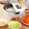 Magic Rotate The Vegetable Cutter Cut Vegetables and Drain 9 in 1 Slicer, Multifunctional Capacity Rotary Vegetable Chopper and Cutter.