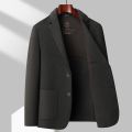 Top Quality 100% Wool Men's Blazer Autumn Winter Solid Color Handmade Double-Sided Woolen Suit Jacket Business Man Clothing.