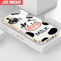 JIUMOO For Tecno Spark 7 Pro Case Cartoon Cute Milk Cow New Design Side Design Phone Cases Pattern Luxury Plating Casing Full Cover Camera Shockproof Protection SoftCases. 