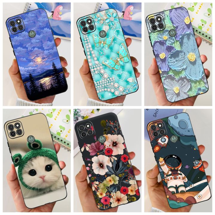 For Motorola Moto G9 Power Case Moto G9Power Silicone Cover Fashion Flower Painted Soft Case For MotoG9 Power XT2091-3 TPU Funda