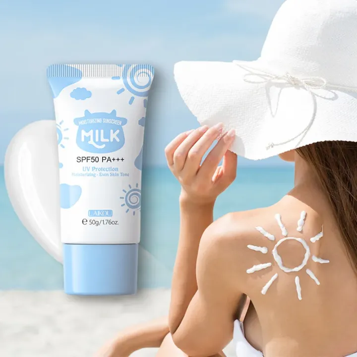 LAIKOU%20Milk%20Moisturizing%20Sunscreen%20SPF50%20PA+++%20UVB%20UVA%20Protector%20Sun%20Protection%20To%20Facial%20&%20Body%20Skin%2050g%20-%20Image%202