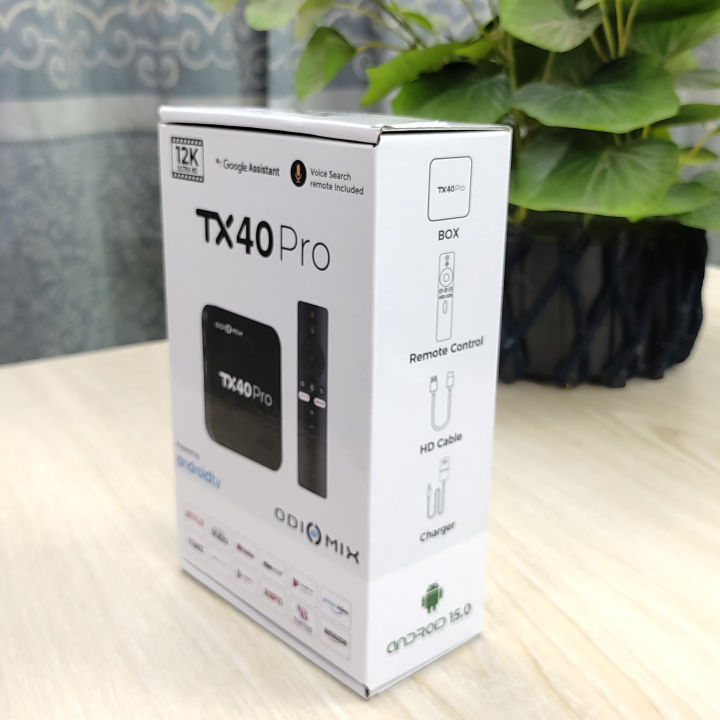 TX40 Pro 12K ULTRA HD Android Smart TV Box – Voice Remote | Bluetooth | Free Dish Channel | 3 Months Warranty