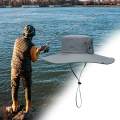 Wide Brim Bucket Hat Polyester Fisherman Visor for Vocation Outdoors Fishing Style A Light Gray. 