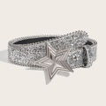 Snap Belt Female Ins Style Golden Belt Decorative European and American Fashion Cool Sequins Jeans Strap Versatile Design Lr129. 