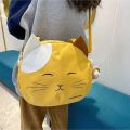 Canvas Nylon Prints Cat Messenger Bag Cute College Style Large Capacity Crossbody Bag Portable Shoulder Bag Handbag Streetwear. 