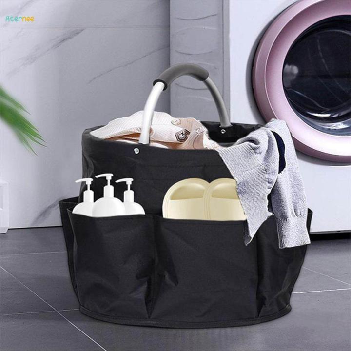 Large Picnic Basket Portable Market Basket Bag Leakproof Multi Pockets Toiletry Bag Foldable Picnic Hamper for Home Storage Outdoors Indoors