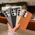 Fashions Luxury Leather Texture TPU Case For Samsung Galaxy S25 Edge S24 Ultra S23 FE S22 Plus A56 A16 A55 A15 A35 A36 A25 A26 A53 A54 5G Cover.
