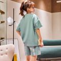 Flowers Pattern Pajamas Women Summer Short Sleeves Shorts Sleepwear Cotton Pijama Comfort Nightwear Plus Size Pyjamas. 