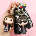 3D Harri Potter PVC Keychain Toy Dobby Hermione Granger Malfoy Ron Weasley Snape Action Figure Toys Party Cosplay PVC Key Ring.