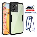 Fundas For Xiaomi Redmi 13C 4G 360 Full Body Coverage Phone Case On 12C 12 10 10A 10C 9A 9C 5G Shockproof Transparent Back Cover.