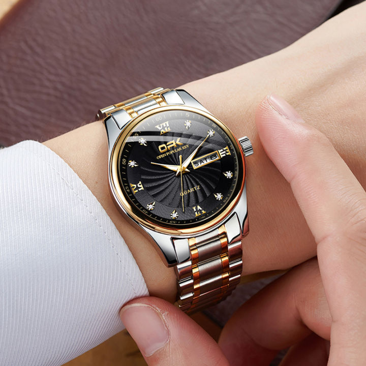 OPK%20Watch%20for%20Men%20Waterproof%20Sports%20%20Stainless%20Steel%20Casual%20Watch%20Quartz%20Movement%20Dual%20Calendar%20Display%20Fashion%20Handsome%20and%20Cool%20White/Gold/Black%20-%20Image%205