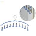 Clothes Hanger with 10 Clips Bras Clip Hangers Smooth Windproof Durable Laundry Clip Drip Drying Hanger for Drying Tie Scarfs Hats Lingerie.