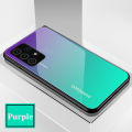 Gradient Glass Cover for Galaxy A72 Case Tempered Glass Aurora Mirror Cover Full Cover for Samsung A72 Phone Case.