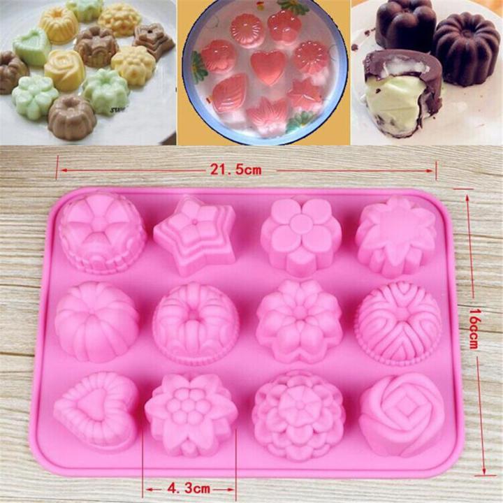 Flower Shaped Cake Baking Mould Silicone Mould DIY Handmade Candle Soap Moulds Fondant Cake Baking Mold Butterfly Chocolate Mold