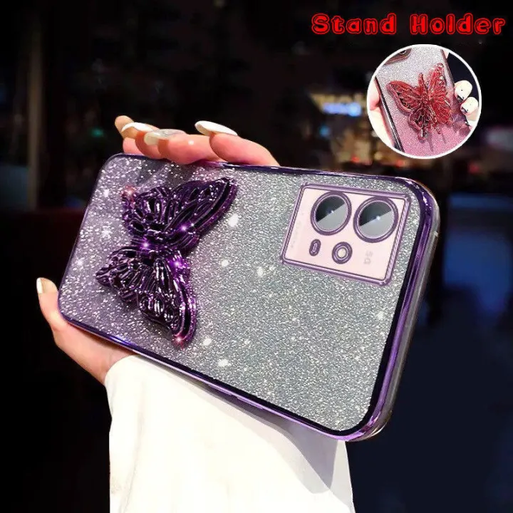 Phone%20cover%20Realme%209%204G%20/%20Realme%209%20Pro%20/%20Realme%209%20Pro+%20/%20Realme%209i%20case%20Back%20cover%20Cute%20Butterfly%20Stand%20Luxury%20Slim%20Gradient%20Plating%20Glitter%20Girls%20Phone%20Case%20Clear%20Soft%20Silicone%20Protective%20Cases%20Pouch%20-%20Image%202