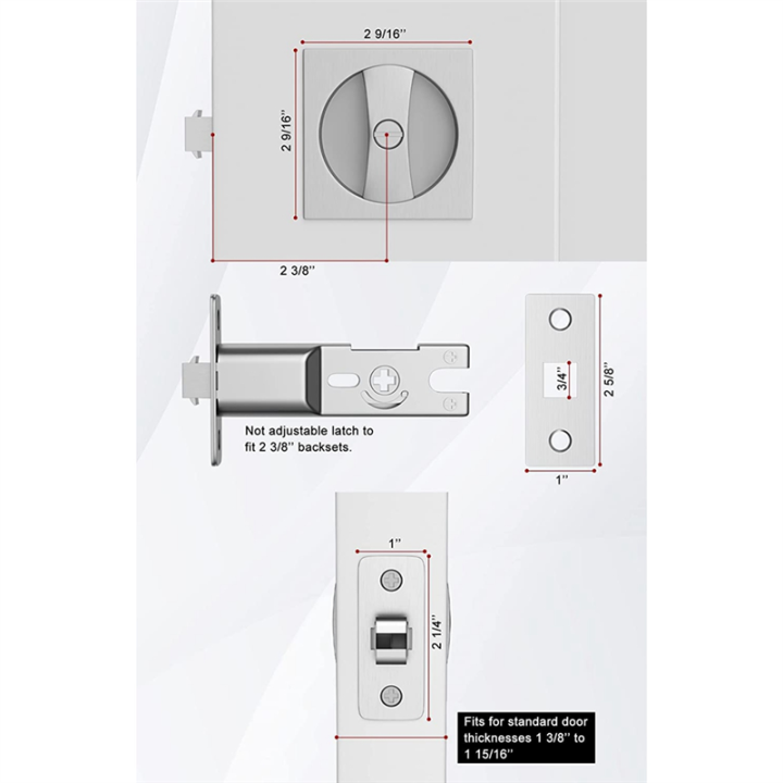 Bed/Bath%20Pocket%20Door%20Lock%20Silver%20Door%20Lock%20Metal%20Door%20Lock%20Satin%20Nickel%20Contemporary%20Privacy%20Square%20Pocket%20Door%20Hardware,%20Sliding%20Pocket%20Door%20Latch%20-%20Image%204