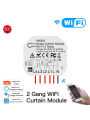 Tuya Smart WiFi 2 Gang Double Curtain Blind Switch Module Roller Shutter Electric Motor tuya/Smart Life App simple mini design.