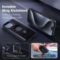 For Apple iPhone 12 Pro Max Leather Material with Metal Magnetic Folding Stand Case Cover. 