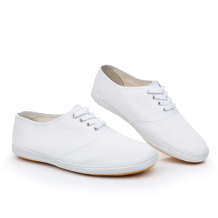 White%20Shoes%20Unisex%20Shoes%20Indoor%20Children's%20Shoes%20Canvas%20Shoes%20White%20Sneakers%20Gymnastics%20Shoes%20Court%20Sneakers%20Martial%20Arts%20Shoes%20White%20Work%20Shoes%20-%20Image%203
