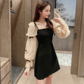 YAENHEY French Elegant Party Night Woman Mini Dress Patchwork Mesh Puff Sleeve Bow Sweet Girls Black Short Dresses Women Clothes Vestido. 