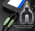 3.5mm Audio Jack to Headphone Microphone Splitter Converter Adaptor Cable.