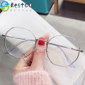Student female 0 degree ultra-light Korean version of anti-blue glasses alloy frame fashion student jewelry.
