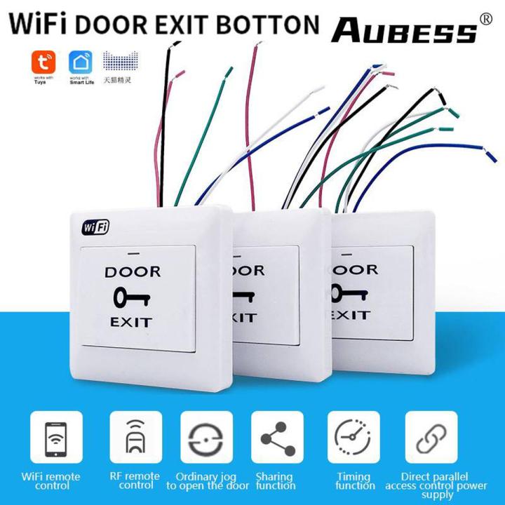 【Prime deal】 Aubess Tuya Door Exit Button Release Push Switch For Electronic Door Lock Sensor Access Control System APP Remote Control