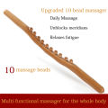 10 beads gua sha carbonized wood back gua sha meridian treatment stick muscle relaxation body gua sha massager. 