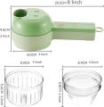 4 In 1 Handheld Electric Vegetable Cutter Set, Portable Mini Wireless Food Processor With Brush, Wireless Food Processor, Garlic Chopper for Garlic Pepper Chili Onion Celery Ginger Meat. 