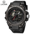 LICARR Brand Men's Watches Fashion LED Digital Casual Quartz Waterproof Sports Men's Watch Date Stopwatch 9513. 