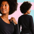 ladies long sleeve top round neck export pure cotton.