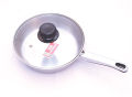 Stainless Steel Frying Pan with Glass Lid - 20 - Silver - Great Value - Upscaled Quality. 