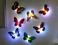 5 Piece LED Wall Stickers Colorful Changing Butterfly Glowing Wall Decals Night Light Lamp Home Decor Living Room Wall Sticker- 5 PCS.