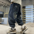 2024 Autumn New Boy Pants 2 4 6 8 10 Yrs Jeans Loose Casual Back Patch Denim trousers Teenage School Boy Spring Children's Pants. 
