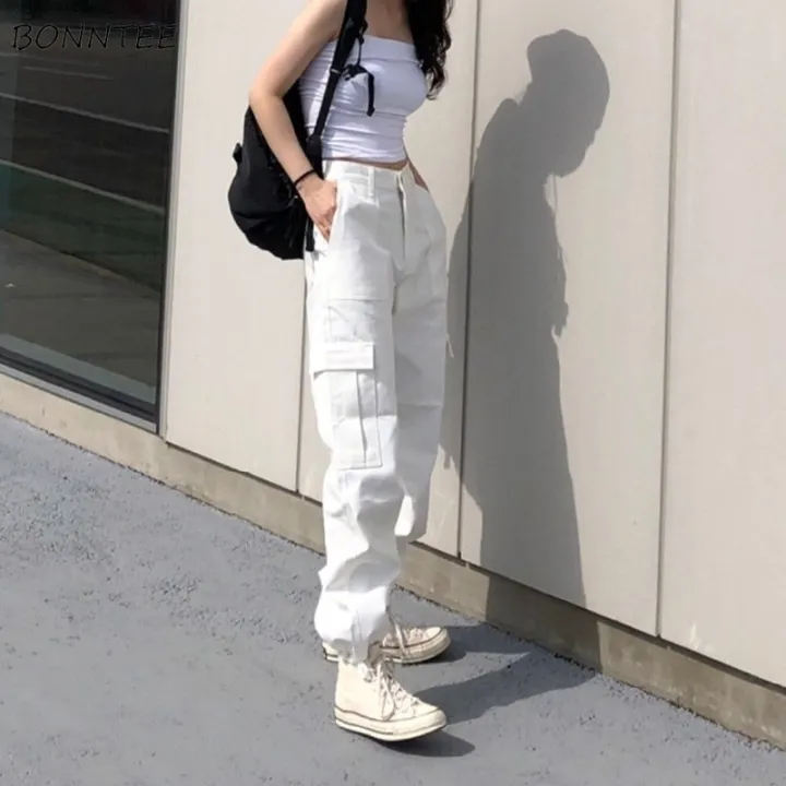 Pants%20Women%20Casual%20Solid%20Cargo%20Trousers%20Uni%20Chic%20Retro%20BF%20Streetwear%20Kpop%20Beam%20Feet%20Full%20Popular%20Simple%20Daily%20-%20Image%203