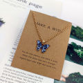 Butterfly Pendant Necklace for Women Zinc Alloy Link Chain Design. 