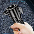 Multifunctional Strong Light Flashlight Car Safety Hammer USB Rechargeable Fire Emergency Signal Lamp.