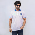 Five Star  Brazil White Color Polo White T-Shirt For Men Stylist New Premium Quality  By RKS Mega Mall. 