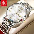 Olevs 9931 Luxury Fashion Stainless Steel Unique Design Diamond Cutting Glass Wrist-Watche. 