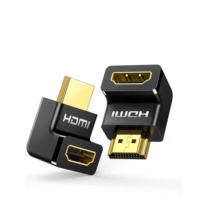 Hdmi মেল থেকে ফিমেল 90 ডিগ্রি l শেপ চেঞ্জার অ্যাডাপ্টার/পিসি মনিটর-কালো