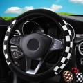 【Alizeker Mall】Auto Steering Covers Diameter 38cm Plush Fabric Car Steering Cover Universal Car-styling Fit for Most Cars Car Accessories. 