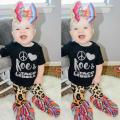 Infant Kids Baby Girl Pants Leopard Plaids Long Pants Patchwork Trousers Cotton Outfit. 