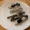 5 Pcs/Set Retro Pearl Hair Clip For Girls Women Simple Design Froral Side Clip Hair Accessories. 