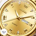 "Olevs 5563 Golden Stainless Steel Analog Wrist Watch For Women - Golden ". 