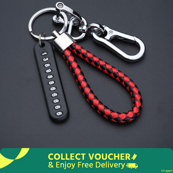 Anti-Lost Car Key Pendant Split Rings Keychain Phone Number Card Keyring Auto Vehicle Key Chain Car Accessories